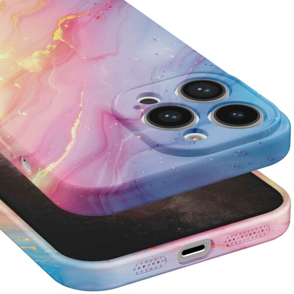 regenboog glitter marmer opdruk_iPhone 11 Pro Max telefoonhoesje met volledige rondom bedrukking (5)