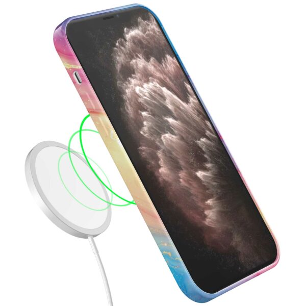 regenboog glitter marmer opdruk_iPhone 11 Pro Max telefoonhoesje met volledige rondom bedrukking (7)