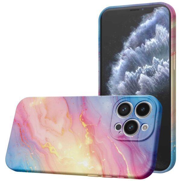 regenboog glitter marmer opdruk_iPhone 11 Pro telefoonhoesje met volledige rondom bedrukking (1)
