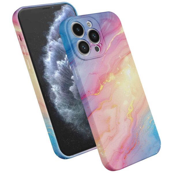 regenboog glitter marmer opdruk_iPhone 11 Pro telefoonhoesje met volledige rondom bedrukking (2)