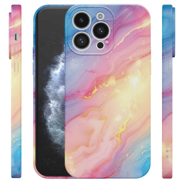 regenboog glitter marmer opdruk_iPhone 11 Pro telefoonhoesje met volledige rondom bedrukking (4)