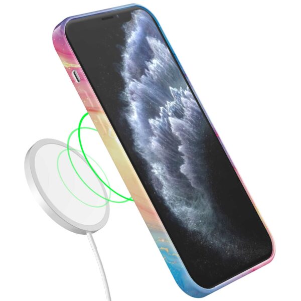 regenboog glitter marmer opdruk_iPhone 11 Pro telefoonhoesje met volledige rondom bedrukking (7)