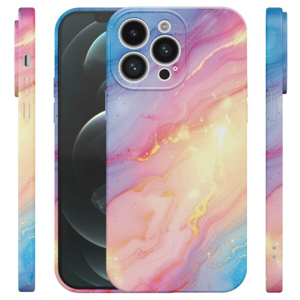 regenboog glitter marmer opdruk_iPhone 12 Pro Max telefoonhoesje met volledige rondom bedrukking (4)