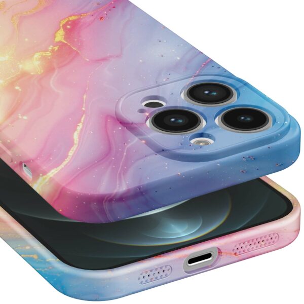 regenboog glitter marmer opdruk_iPhone 12 Pro Max telefoonhoesje met volledige rondom bedrukking (5)