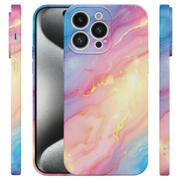 regenboog glitter marmer opdruk_iPhone 15 Pro telefoonhoesje met volledige rondom bedrukking (4)