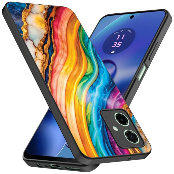 regenboog goud marmer opdruk_Motorola Moto G64 telefoonhoesje (2)