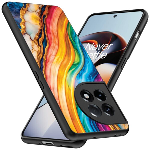 regenboog goud marmer opdruk_OnePlus 11R Telefoonhoesje (2)
