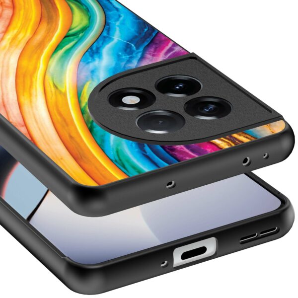 regenboog goud marmer opdruk_OnePlus 11R Telefoonhoesje (3)