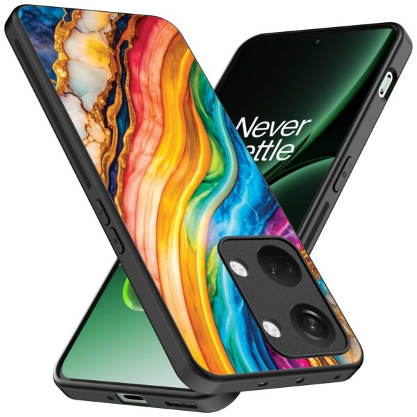 regenboog goud marmer opdruk_OnePlus Nord 3 Telefoonhoesje (2)