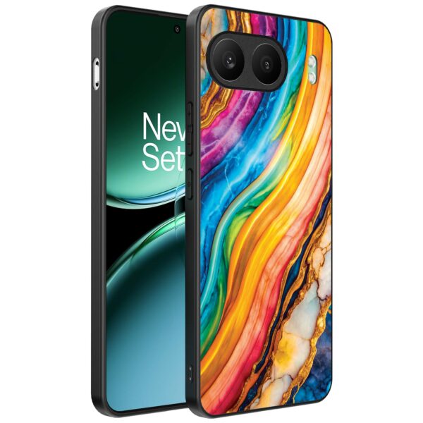 regenboog goud marmer opdruk_OnePlus Nord 4 Telefoonhoesje (1)
