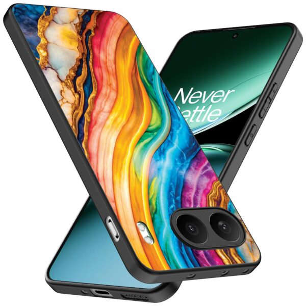 regenboog goud marmer opdruk_OnePlus Nord 4 Telefoonhoesje (2)