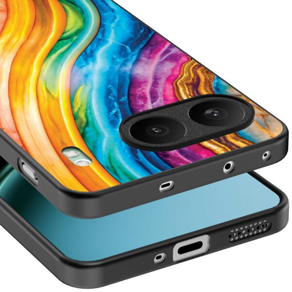 regenboog goud marmer opdruk_OnePlus Nord 4 Telefoonhoesje (3)
