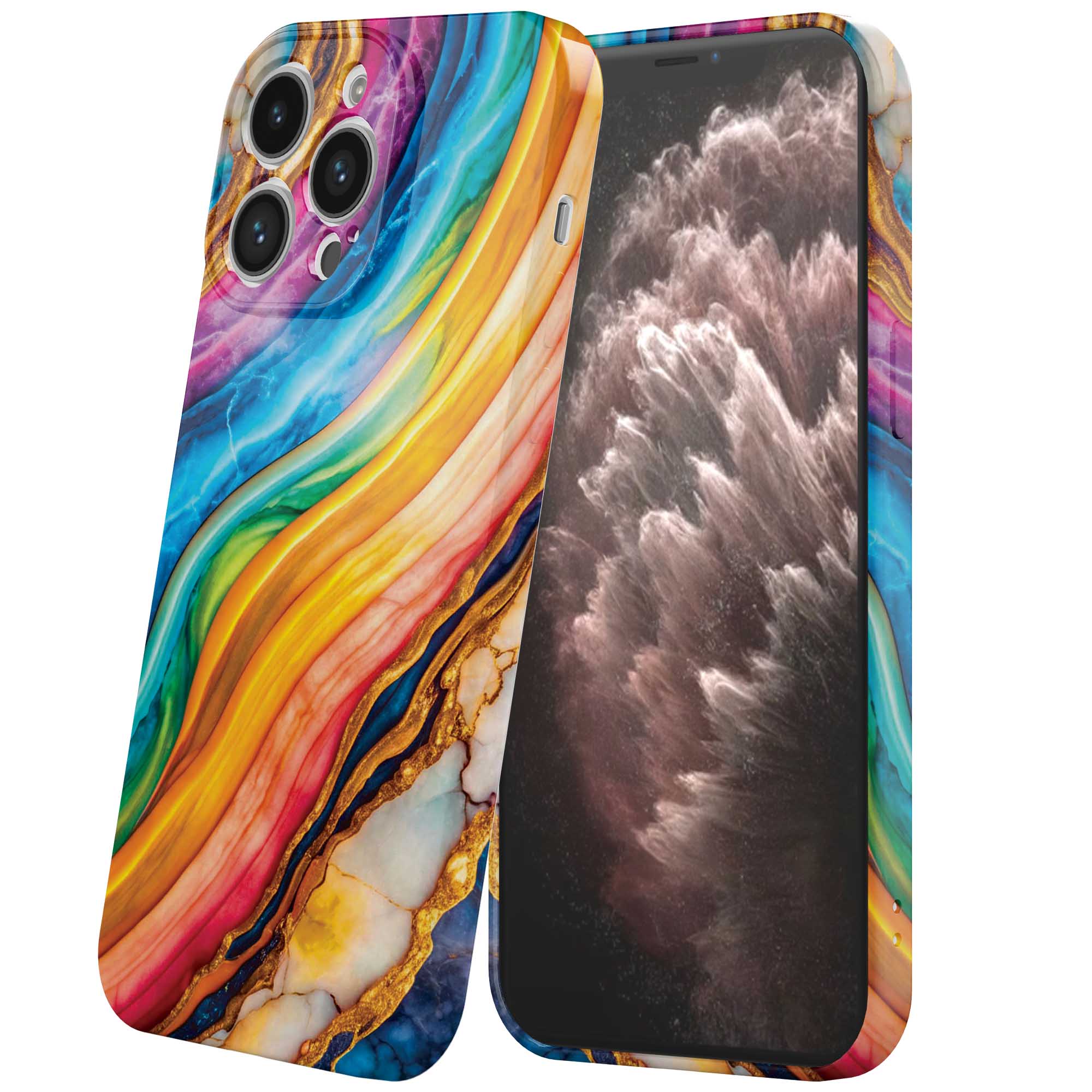 regenboog goud marmer opdruk_iPhone 11 Pro Max telefoonhoesje met volledige rondom bedrukking (6)