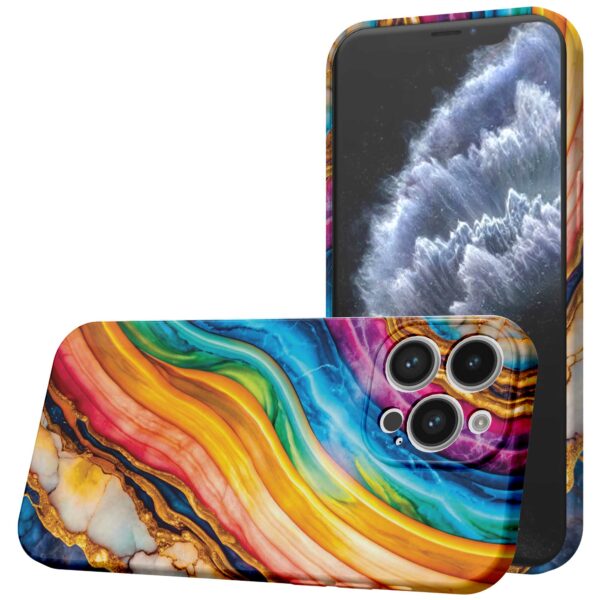 regenboog goud marmer opdruk_iPhone 11 Pro telefoonhoesje met volledige rondom bedrukking (1)