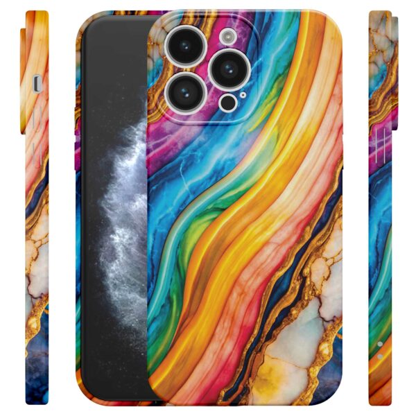 regenboog goud marmer opdruk_iPhone 11 Pro telefoonhoesje met volledige rondom bedrukking (4)