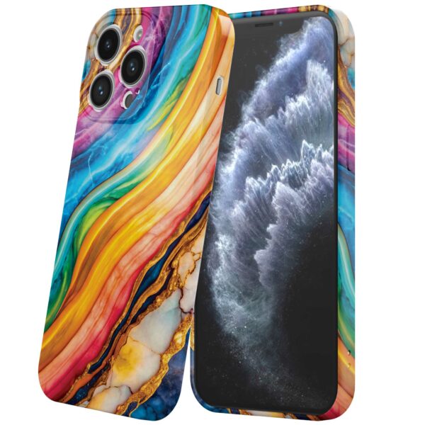 regenboog goud marmer opdruk_iPhone 11 Pro telefoonhoesje met volledige rondom bedrukking (6)