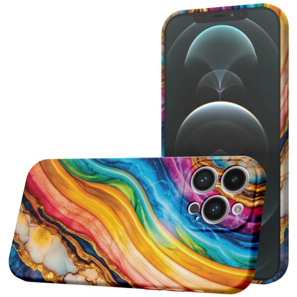 regenboog goud marmer opdruk_iPhone 12 Pro Max telefoonhoesje met volledige rondom bedrukking (1)