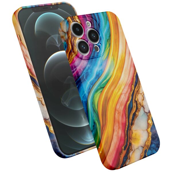 regenboog goud marmer opdruk_iPhone 12 Pro Max telefoonhoesje met volledige rondom bedrukking (2)