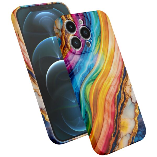 regenboog goud marmer opdruk_iPhone 12 Pro telefoonhoesje met volledige rondom bedrukking (2)