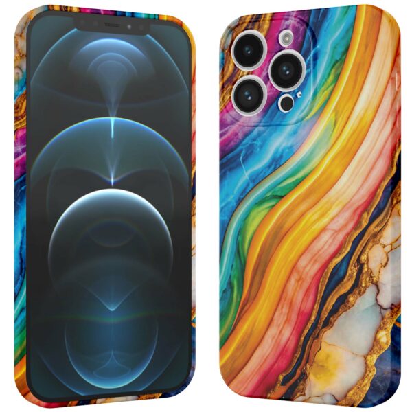 regenboog goud marmer opdruk_iPhone 12 Pro telefoonhoesje met volledige rondom bedrukking (3)