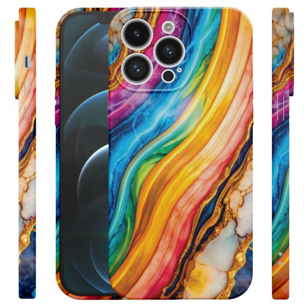 regenboog goud marmer opdruk_iPhone 12 Pro telefoonhoesje met volledige rondom bedrukking (4)