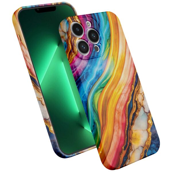 regenboog goud marmer opdruk_iPhone 13 Pro Max telefoonhoesje met volledige rondom bedrukking (2)