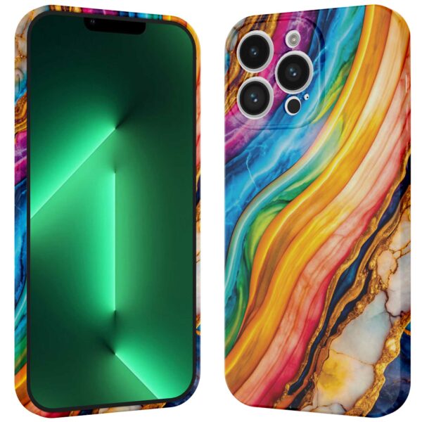 regenboog goud marmer opdruk_iPhone 13 Pro Max telefoonhoesje met volledige rondom bedrukking (3)