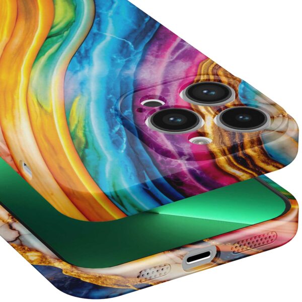 regenboog goud marmer opdruk_iPhone 13 Pro Max telefoonhoesje met volledige rondom bedrukking (5)