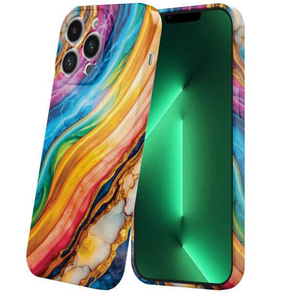 regenboog goud marmer opdruk_iPhone 13 Pro Max telefoonhoesje met volledige rondom bedrukking (6)