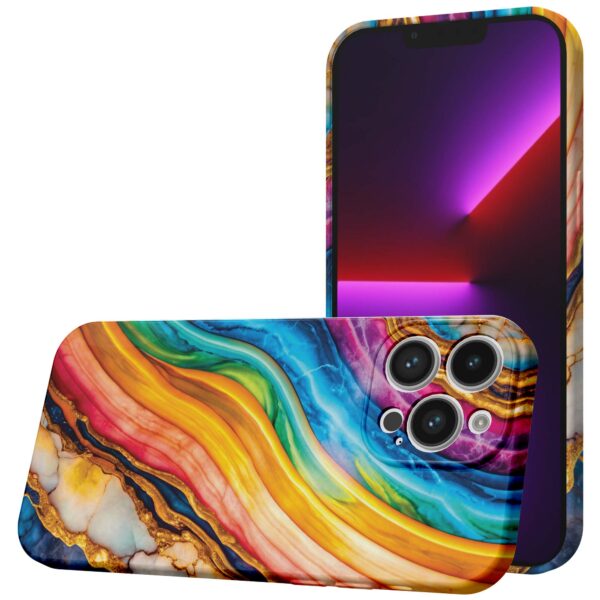 regenboog goud marmer opdruk_iPhone 13 Pro telefoonhoesje met volledige rondom bedrukking (1)