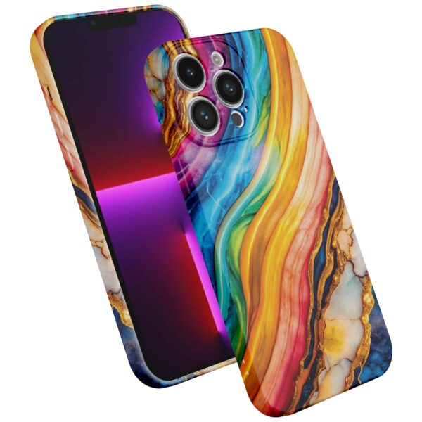 regenboog goud marmer opdruk_iPhone 13 Pro telefoonhoesje met volledige rondom bedrukking (2)