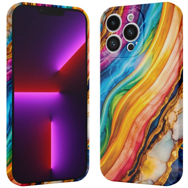 regenboog goud marmer opdruk_iPhone 13 Pro telefoonhoesje met volledige rondom bedrukking (3)