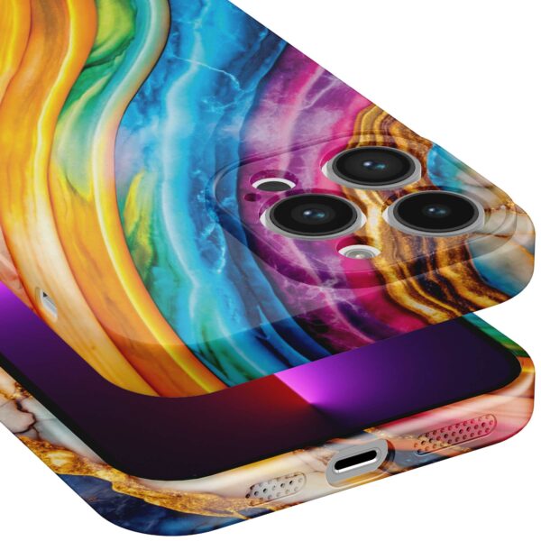 regenboog goud marmer opdruk_iPhone 13 Pro telefoonhoesje met volledige rondom bedrukking (5)