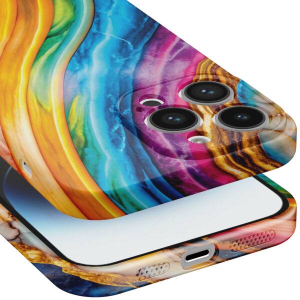 regenboog goud marmer opdruk_iPhone 14 Pro Max telefoonhoesje met volledige rondom bedrukking (5)