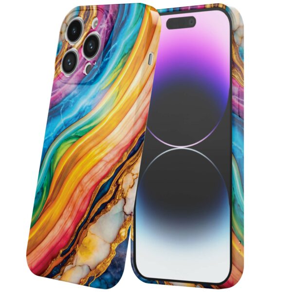 regenboog goud marmer opdruk_iPhone 14 Pro Max telefoonhoesje met volledige rondom bedrukking (6)