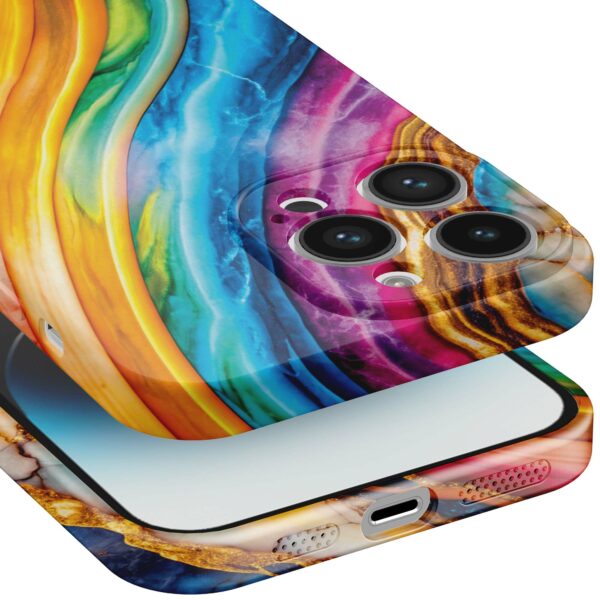regenboog goud marmer opdruk_iPhone 14 Pro telefoonhoesje met volledige rondom bedrukking (5)