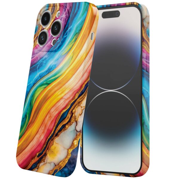regenboog goud marmer opdruk_iPhone 14 Pro telefoonhoesje met volledige rondom bedrukking (6)