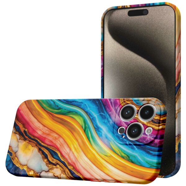 regenboog goud marmer opdruk_iPhone 15 Pro Max telefoonhoesje met volledige rondom bedrukking (1)