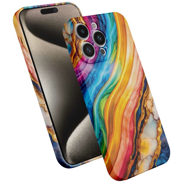 regenboog goud marmer opdruk_iPhone 15 Pro Max telefoonhoesje met volledige rondom bedrukking (2)