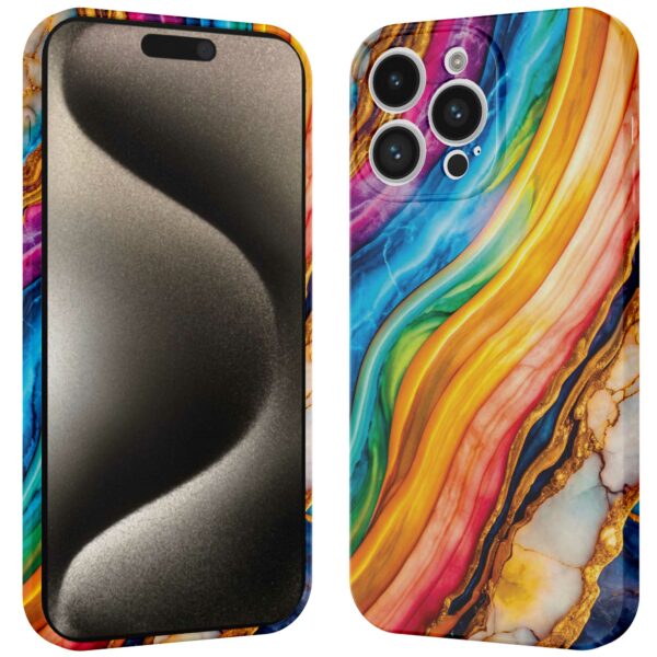 regenboog goud marmer opdruk_iPhone 15 Pro Max telefoonhoesje met volledige rondom bedrukking (3)