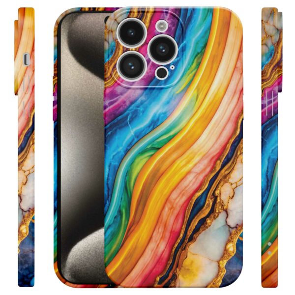 regenboog goud marmer opdruk_iPhone 15 Pro Max telefoonhoesje met volledige rondom bedrukking (4)