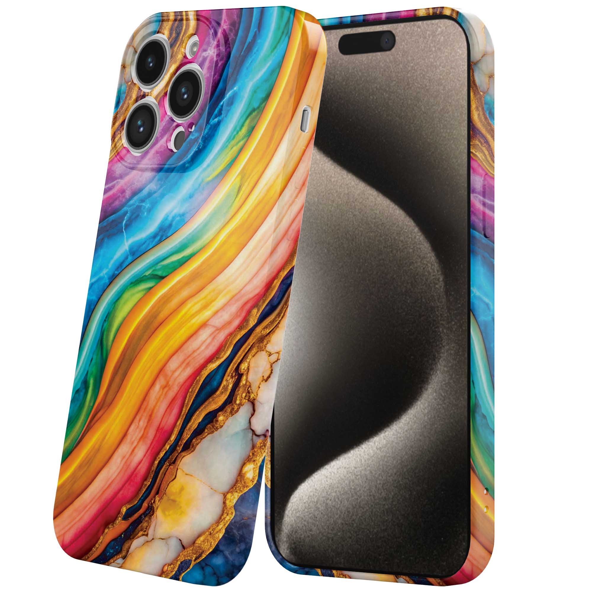 regenboog goud marmer opdruk_iPhone 15 Pro Max telefoonhoesje met volledige rondom bedrukking (6)