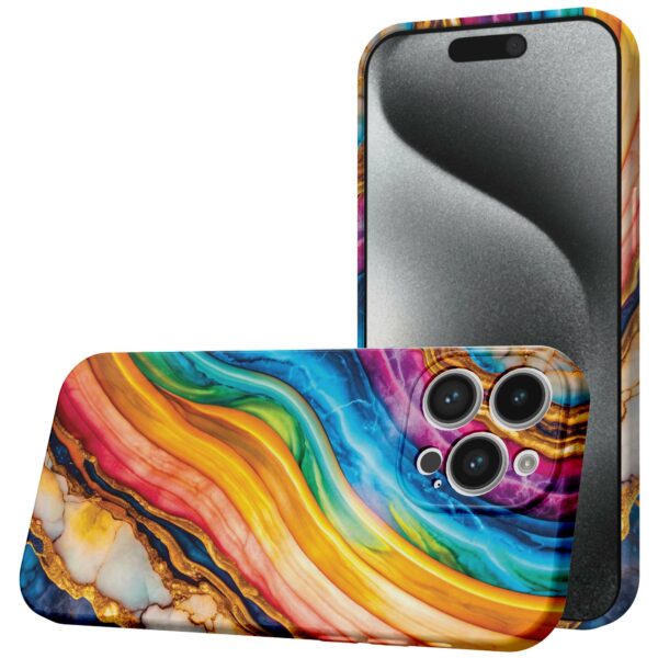 regenboog goud marmer opdruk_iPhone 15 Pro telefoonhoesje met volledige rondom bedrukking (1)