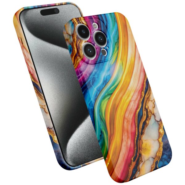 regenboog goud marmer opdruk_iPhone 15 Pro telefoonhoesje met volledige rondom bedrukking (2)