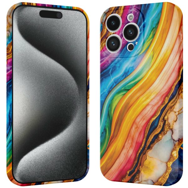 regenboog goud marmer opdruk_iPhone 15 Pro telefoonhoesje met volledige rondom bedrukking (3)