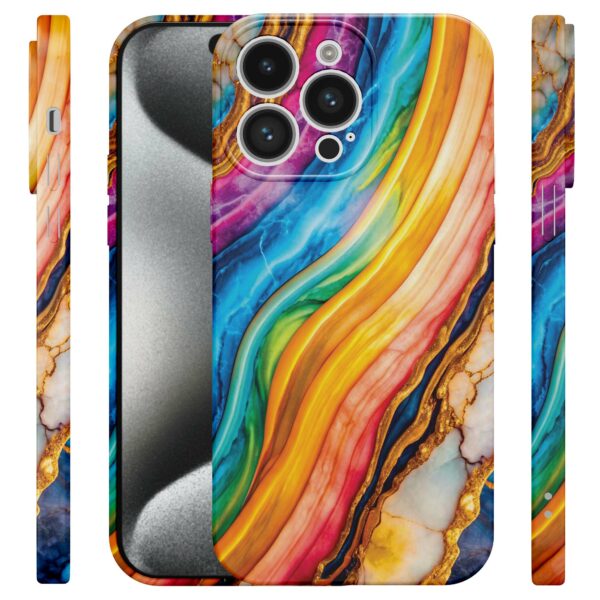 regenboog goud marmer opdruk_iPhone 15 Pro telefoonhoesje met volledige rondom bedrukking (4)