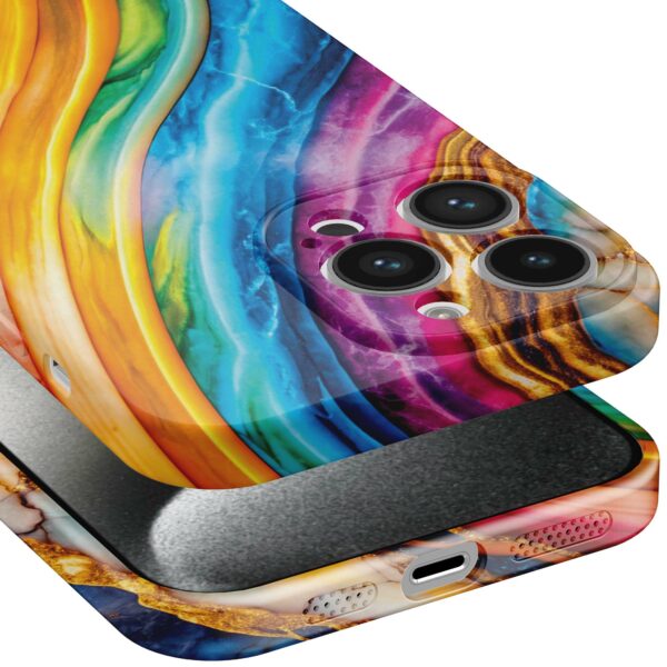 regenboog goud marmer opdruk_iPhone 15 Pro telefoonhoesje met volledige rondom bedrukking (5)