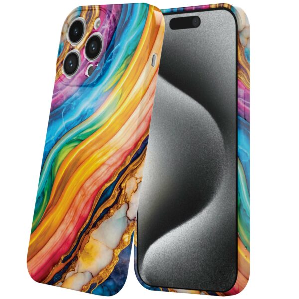regenboog goud marmer opdruk_iPhone 15 Pro telefoonhoesje met volledige rondom bedrukking (6)