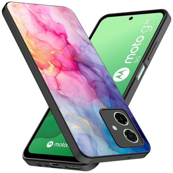 regenboog marmer opdruk_Motorola Moto G54 telefoonhoesje