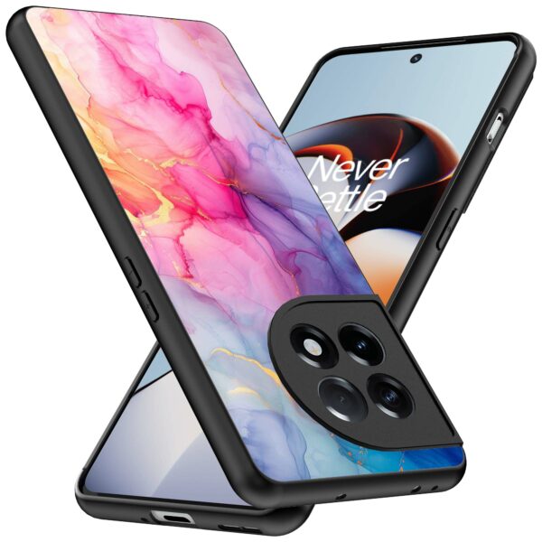 regenboog marmer opdruk_OnePlus 11R Telefoonhoesje (2)